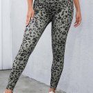 Gray Classic Leopard Print Active Leggings