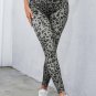 Gray Classic Leopard Print Active Leggings