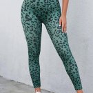 Green Classic Leopard Print Active Leggings