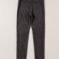 Dark Grey Wide Waistband Ribbed Textured Knit Leggings