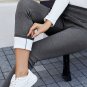 Dark Grey Fleece Lined Thermal Knit Ankle High Waist Leggings