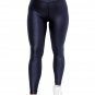 Navy Blue Crossed Dip Waist Sleek Leather Leggings