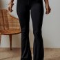Black V Shape High Waist Flared Leggings