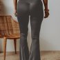 Dark Grey V Shape High Waist Flared Leggings