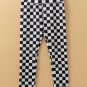Black Checkered Pattern High Waist Skinny Leggings