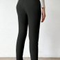 Black Thermal Lined Drawstring High Waist Leggings