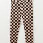 Khaki Checkered Pattern High Waist Skinny Leggings