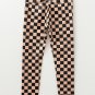 Khaki Checkered Pattern High Waist Skinny Leggings