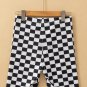 Black Checkerboard Printed High Waist Biker Shorts