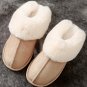 Khaki Cut and Sew Faux Suede Plush Lined Slippers
