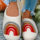 White Rainbow Plush Winter Home Slippers