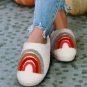 White Rainbow Plush Winter Home Slippers