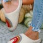 White Rainbow Plush Winter Home Slippers