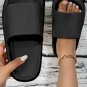 Black Hollow out Thick Soled Slip On Slippers