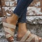 Beige Woven Cross Criss Hollowed Slip-On Slippers