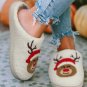 White Christmas Deer Home Indoor Plush Slippers