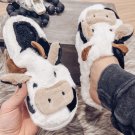 White Cartoon Animal Cow Plush Slippers