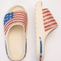 White Rhinestone American Flag Thick Sole Slippers