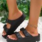 Black Double-buckle EVA Slippers