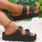 Black Double-buckle EVA Slippers