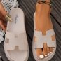 Beige Cutout Design Open Toe Platform Slippers