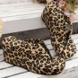 Light French Beige Leopard Platform Wedge Flip Flops