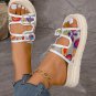 White Crochet Cut Out Buckle Strap Thick Sole Slippers
