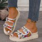 White Crochet Cut Out Buckle Strap Thick Sole Slippers