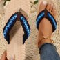 Blue Woven Strap Flat Flip Flops