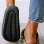 Black Print Thick Sole Slip On Slippers