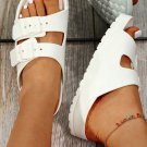 White Double-buckle EVA Slippers
