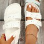 White Double-buckle EVA Slippers