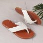 White Braided Strap PU Leather Flip Flop