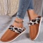 Chestnut Leopard Patched Plush Lined Thick Home Slippers