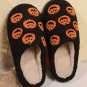 Black Halloween Pumpkin Plush Home Slippers