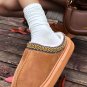 Chestnut Contrast Edge Suede Plush Lined Thick Sole Winter Slippers