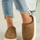Chestnut Thick Sole Plush Lined Home Slippers