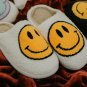 White Smile Face Print Non-slip Plush Slippers