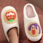 White Halloween Pumpkin Plush Winter Home Slippers