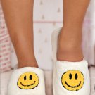 White Smile Emoji Graphic Plush Home Slippers
