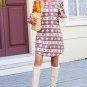 Rose Christmas Pattern Henley Pajama Dress