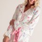 White Plus Size Wine Glass Print Bow Knot Pajama Set