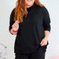 Black Textured Hoodie and Shorts Plus Size Two Piece Set