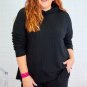 Black Textured Hoodie and Shorts Plus Size Two Piece Set