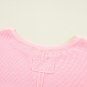 Pink Plus Size Ribbed Exposed Seam Tee and Shorts Set