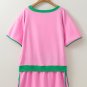 Bonbon Plus Size Contrast Trim T Shirt and Skirt Two Piece Set