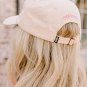 White Girlish Bow Embroidered Baseball Cap