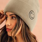 White Smiley Face Eaveless Beanie Hats