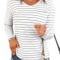 Striped V Neck Long Sleeve Top