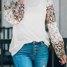 Beige Leopard Print Bubble Sleeve Top